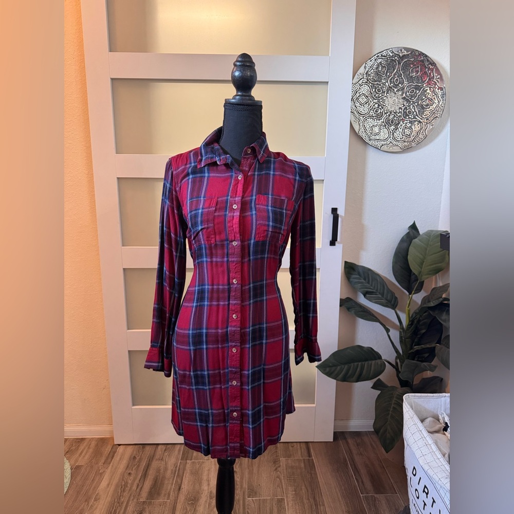 Red and Blue Plaid Dress